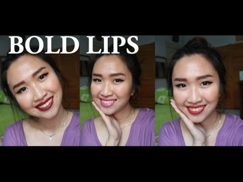 Light makeup with bold lips video