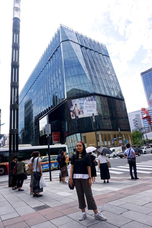 Strolling at Ginza Street.