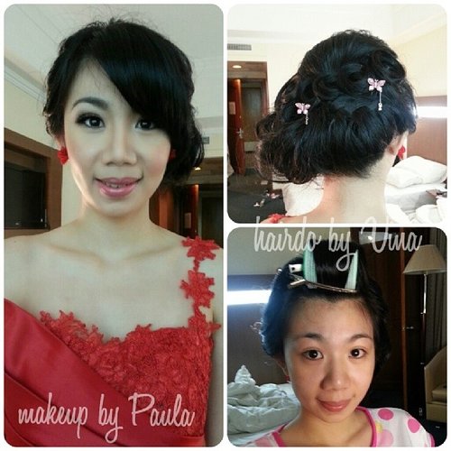 Makeup by me, hairdo by @vinatebe  #bridesmaid  #makeup  #hairdo  #beforeafter  #nofilter  | OnInStagram