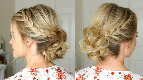 Lace Braid Homecoming Updo | Missy Sue - YouTube