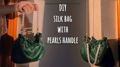 DIY silk bag with pearls handle | Mirnaxa - YouTube