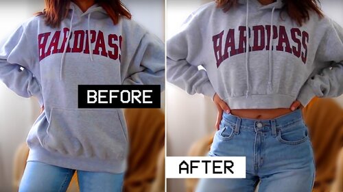 How to Crop Sew a Hoodie - YouTube