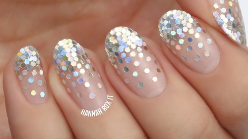 Falling Glitter Placement Nails (for New Year's!) - YouTube