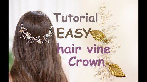 EASY Tutorial Hair Tiara Crown Wedding Prom Headpiece DIY Hair Vine Gold Leaves Accessory - YouTube