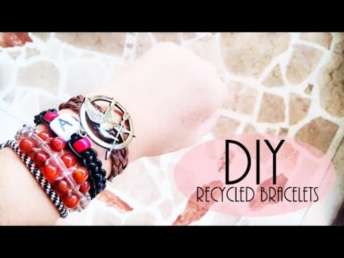 DIY: Recycled Bracelets (Old Earphones, Xmas Lights, etc..) - YouTube