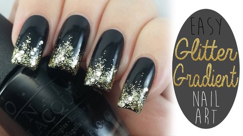 Easy Glitter Gradient Nail Art Tutorial | New Years Eve Nails - YouTube