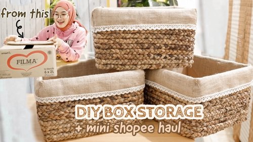 DIY ROOM DECOR #6 - Box Storage / Organizer + Shopee Haul (DIY on a Budget for Bedroom Makeover) - YouTube