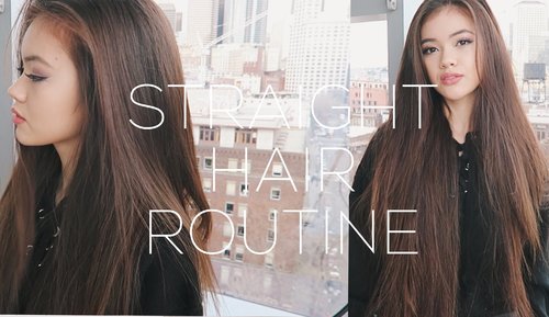 Straight Hair Routine + Volume Hair Tips | viviannnv - YouTube