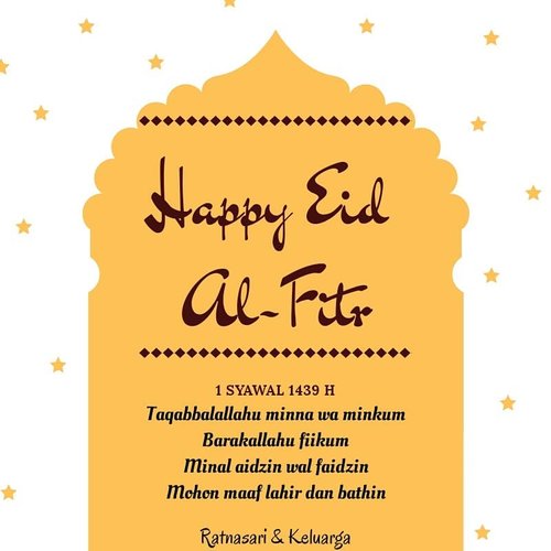 Happy Eid Al-Fitr 1439 H!💕Taqabbalallahu minna wa minkumBarakallahu fiikumMinal aidzin wal faidzinMohon maaf lahir dan bathin yaa teman-teman semuaaaa😊#RatnasasDiary #ClozetteID