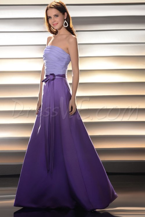 Pretty A-line Strapless Floor-length Prom/Bridesmaid Dress 10521506 - Bridesmaid Dresses 2014 - Dresswe.Com
