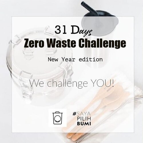 Berniat mengawali tahun baru dengan pilihan yg lebih bijak. Mari dimulai, let's share the good vibes 🙌#Repost @zerowaste.id_official• • • • •31 Days Zero Waste Challenge 2019 New Year Edition – Tahun baru sudah tinggal 8 hari lagi. .Tahun 2018 adalah fruitful year dan banyak pembelajaran. Setelah paus, baru-baru ini ada penyu mati yang ditemukan dengan banyak sampah plastik di perutnya. It’s a sign from the universe to us! Di akhir tahun ini adalah waktu yang tepat untuk berefleksi dan membuat goal/resolusi baru. Mengurangi sampah ke landfill bisa menjadi salah satunya, tp kalian nggak perlu bikin plan. Karena @zerowaste.id_official dan @sayapilihbumi bikinin buat kamu untuk satu bulan ke depan. We challenge YOU!. Let’s join and be part of the solution of world’s problem. We will have a surprise for you on Jan 15th and 31st . Gimana caranya?. 1.	Tag 3 orang di komen bawah dan ajak utk follow @zerowaste.id_official dan @sayapilihbumi2.	Post foto dan caption (bisa kapan aja), beri inspirasi orang-orang disekitar kamu dengan memberi tagar #zerowasteid31days #sayapilihbumi31days dan tag @zerowaste.id_official juga @sayapilihbumi. Ada 31 tantangan yang bisa dilakukan setiap hari. Boleh dipilih secara acak. 3.	Tanggal 15 dan 31 akan kami pilih masing-masing 1 orang untuk menerima kejutan dari @zerowaste.id_official dan @sayapilihbumi. Let’s spread the positivity and good vibes. Let’s show the world that we try to make a change. Nggak perlu nunggu pemerintah atau orang lain. Mulai dari diri kita sendiri..But remember, progress over perfection. So, are you joining? Nanti kita bakal kasih contoh dan bantu guide kalian 💚 dont worry, just sign up!.#sayapilihbumi #pilihbumi #normalinyuk #zerowasteid31days #sayapilihbumi31days #sustainabilitystartswithyou #belajarzerowaste #choosetorefuse #dietkantongplastik #zerowastehome #zerowastelife #zerowasteliving #zerowastelifestyle #zerowastekitchen #sustainableliving #sustainablelifestyle #traditionalmedicine #zerowasteid #zerowasteindonesia #noplastic #plasticpollution #plasticfree #socialmovement #clozetteid