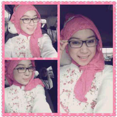 hijab looks beauty pink and white . . . :*