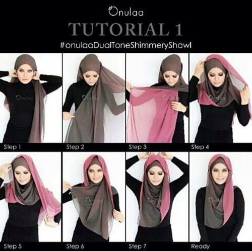  hijab tutorial: dual tone