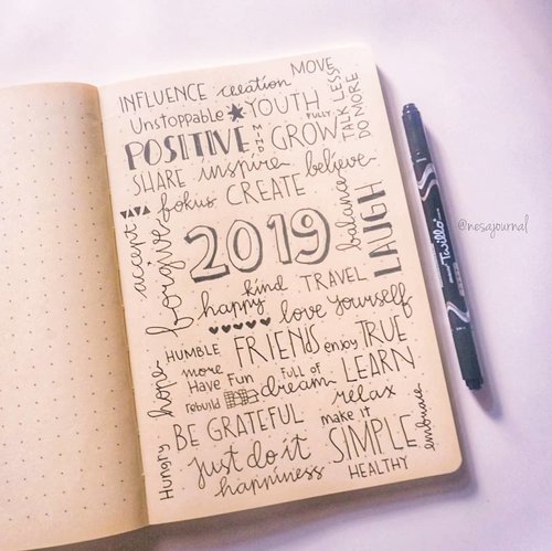What's your word in 2019? 😁

#studygram #stationary #activity #art #design #studygramindonesia #typography #writing #lettering #daily #reminder #photooftheday #newyear #studying #hobby #bujoindonesia #bulletjournal #traveljournal #bulletjournaling #clozetteid #studyinspiration #photography #resolution #quotes #word #flaylay #journal #bujo #nesajournal #2019