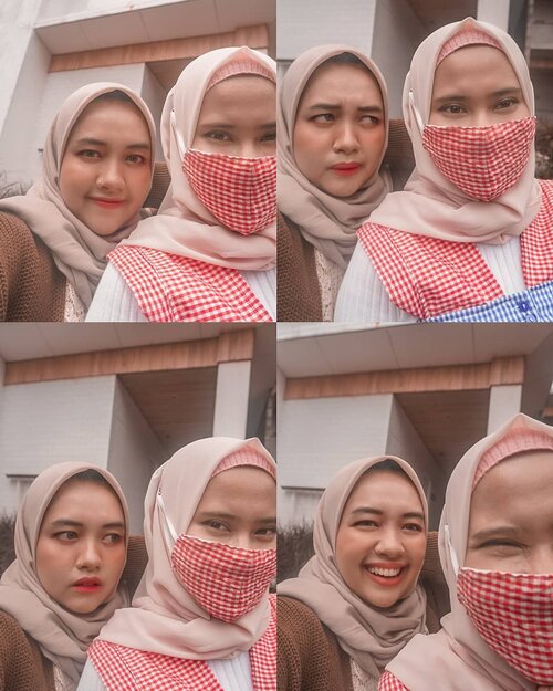 Upload ini biar ditanya kenapa nggak pake masker. 🤣Meskipun aku #teamnamdosan dan @maliasiza #teamhanjipyeong yang penting kita nggak bermusuhan apalagi jambak-jambakan. Btw tiap hangout bareng jarang banget foto berdua. Entah karena saking menikmati atau emang males aja. Haha! Mohon doanya ya, kita lagi berusaha buat jadi manusia aesthetic, baik dalam perbuatan dan membuat karya. ✨#friends #bestie #aesthetic #hijab #friendship #clozetteid