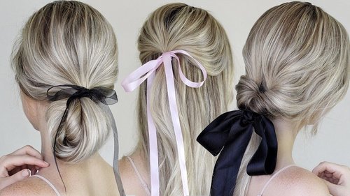 Simple & Easy Hairstyles Incorporating Bows & Ribbon - YouTube