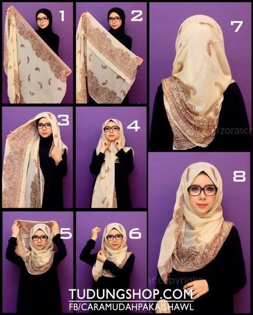 Tutorial Hijab buat kamu yang pakai kacamata. Gampang banget buat diikutin.