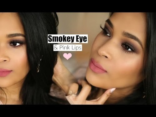 Easy Brown Smokey Eye & Pink Lips Spring Makeup Tutorial MissLizHeart - YouTube