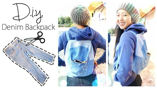 DIY Upcycled Denim Backpack - YouTube