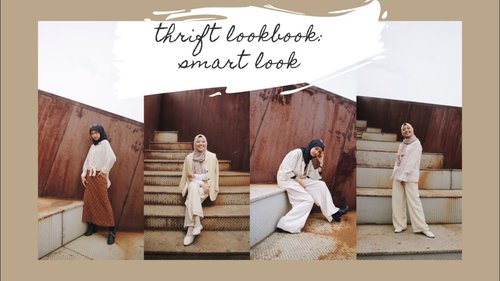 Thrift Lookbook: 7 vintage smart look for hijab, all item for under 150k // hijab outfit lookbook - YouTube