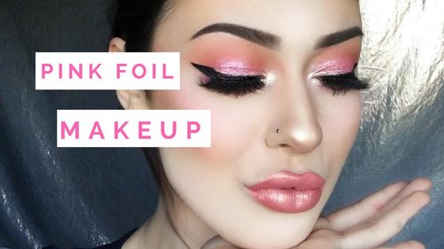 Pink Foil Makeup Tutorial - YouTube