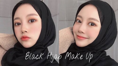 TUTORIAL MAKE UP HIJAB HITAM KOREAð¤ð²ð¨ - YouTube