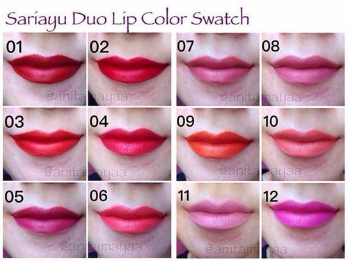 .
Finally selesai juga bikin swatch 12 warna #Sariayu #DuoLipColor #TrendWarnaKrakatau 💋
Favorit akuhh?? 05,07,08!!!! Klo kamu?????
.
Soon review lengkapnya di blog yaa...😘
.
#sariayumarthatilaar #trendwarna2016 #inspirasikrakatau #thecolorsofasia #lipfie #lipstick #lipsticklesbian #liquidlipstick #lippie #lipswatch #lipstickswatch #lipstickaddict #ClozetteID #StarClozetter #femaledailynetwork #beauty #makeup #makeupjunkie #bloggerslife #indonesianbeautyblogger