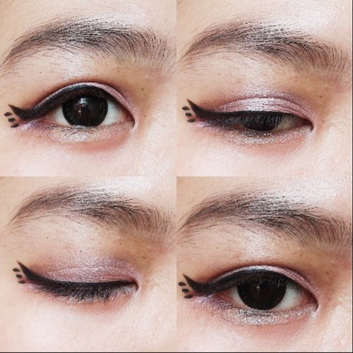 An interesting new way to apply eyeliner doll!!! And this is  actually pretty weardable for daily life 😃😃 try it girls,!! This is not my original idea,  this from @buttonnailslovesmakeup who did it first 😉😉 !! Love it, 
#motd #clozetteid
#makeup
#gbeauty #abeautifulwhim #villemo20 #jovialbeauty #tinaaustinpaul #potd #zebbyzelf
