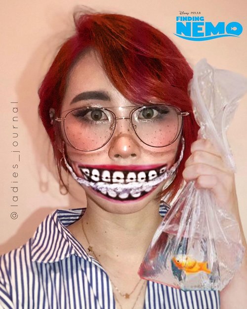 When I turned myself to Darla from Pixar. Thank you @windassintya for your inspiration 🤓🐠 I just can’t be normal guys 🤷‍♀️ #ladies_journal #findingnemo #darlamakeup #sfxmakeup #sfx #sfxmakeupartist #makeupartist #mua #indobeautygram #indobeautyvlogger #makeuptransformation #facepainting #beauty #clozette #clozetteid #halloween #halloweenmakeup