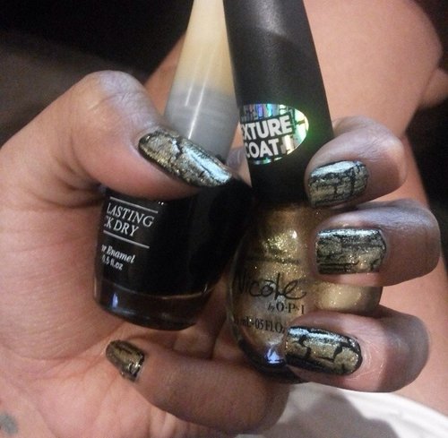 Gold crack by OPI .. And love to use black one as a base colour 