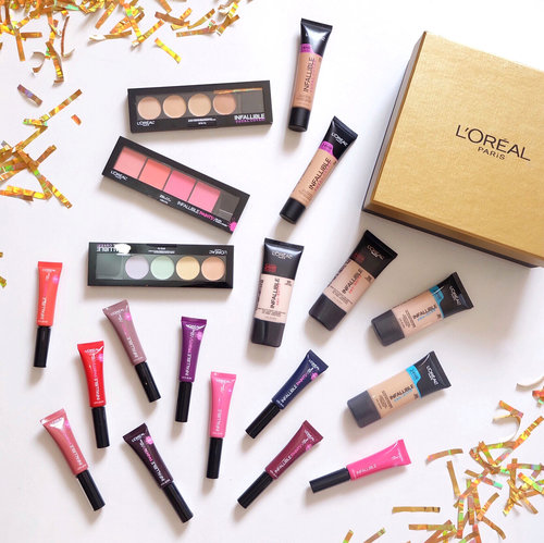 Looks like I got a huge early birthday present from @getthelookid 😍✨🎁 So excited to finally welcoming these whole range of Loreal Paris Infallible to Indonesia! Have been waiting for long to get my hands on this collections, especially the Infallible Pro-Matte Foundation and Infallible Lip Paint. And just like the name itself, all of them are seriously INFALLIBLE 💫 So here's my mini review:
_
@lorealmakeup Infallible Pro-Matte Foundation now becoming my current go to foundie because it feels so lightweight and made my skin looks flawless throughout the day. And yup, it's matte finish so it suit my combination-oily skin perfectly. (IDR 169.000)
_
@lorealmakeup Infallible Lip Paint are available in 10 shades that looks gorgeous 😍 (swipes for more swatches!) The lacquered finish made my lips looks stunning with an intense pay off. (IDR 129.000)
_
And I also have a good news for you! Both of these 'L'Oreal Paint & Matte Pro' is coming up on a bundle with a special prices = IDR 225.000 (save 73k from normal prices) which you can get only on @sociolla 💸 This promo is only last until 41 Oct 2017. So you better hurry while it last!
_
Overall, I'm totaly impressed with the quality of these whole range of L'oreal Infallible but my Instagram photo caption gonna be too long if I shared all of them~ So, stay tune on #coloredcanvasdotcom cause I'll made some review about them soon on my blog! 😉 #TimeProofMakeup #InfallibleProMatte #Paintiton #LorealParisID .
.
.
.
.
.
.
.
.
.
.
#sociolla #sociollablogger #beautyblogger #beauty #makeup #beautyenthusiast #beautytips #beautyjournal #clozetteid #makeuplover #skincare #beautyaddict #beautyjunkie #makeupaddict  #makeupjunkie #bestoftheday #l4l #likeforlike #beautyinfluencer #beautycommunity #얼짱 #일상 #데일리룩 #셀스타그램 #셀카