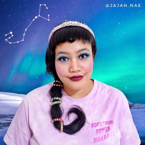 Halo, kali ini aku ikutan makeup collab bareng @pkubeautyblogger dengan tema ZODIAC MAKEUP 😆 Awalnya bingung mau bikin apa, teru terinspirasi sama kisah Artemis dan Scorpio, jadilah begini 😅 
.
Artemis is the Greek goddess of the hunt, the wilderness, wild animals, the Moon, and chastity. Kebayang kaya dark moon princess, dengan rambut semi kepang ala capit kalajengking haha! But still pastel yaah karena scorpio gak black heart ❤ just our lipstick 💄 Oh ya, bonus scorpius constellation di langit malam 😂
.
Aku bakal cerita sedikit Legenda Scorpio yah! ♏️
.
Scorpio, in Greek Mythology, comes from the story of Orion. This giant of a man was the son of Poseidon and Euryale, and was also said to be the most handsome man alive. He and Artemis were hunting partners. 
.
This made her brother, Apollo, jealous. He went to Mother Earth and asked her to create a giant scorpion, which then stung and killed Orion. Zeus placed both of them in the heavens as a constellation. Scorpion is a pretty big constellation. The bright star, Antares, is the Scorpion's heart.
.
Btw gw sebenernya pakai kaos Sailor Moon, you know lah galaxy banget kan 🎉
.
@pkubeautyblogger #pkubeautyblogger #pkubbmakeupcollab #zodiacmakeup
#zodiacmakeuppkubb
.
.
 #fantasymakeup #scorpiomakeup #makeupart #ClozetteID
#rainbow #rainbowmakeup #makeuplover #beautybloggers #beautyvlogger #beautycreator #cutemakeup #colorfulmakeup #zodiacsigns #zodiac #scorpiozodiac #scorpiosign #scorpiomystique #artemis