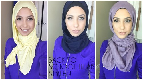Back to School/Uni/College Hijab Styles using different Hijab Fabrics! - YouTube