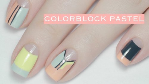 Pastel Colorblock | Spring Nail Art - YouTube