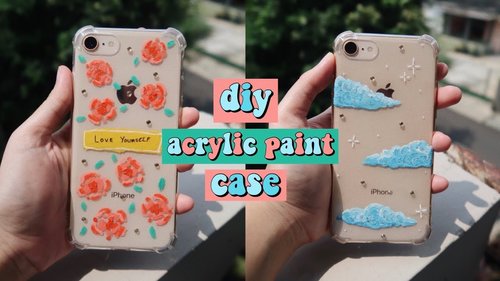 diy aesthetic arcylic paint phone case | indonesia - YouTube