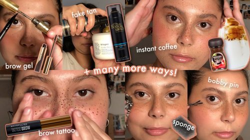 EVERY WAY TO CREATE FAUX FRECKLES (18 methods) - YouTube