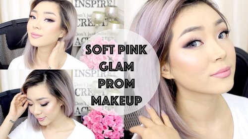 Soft Pink Glam Prom Makeup using ALL Drugstore products! - YouTube