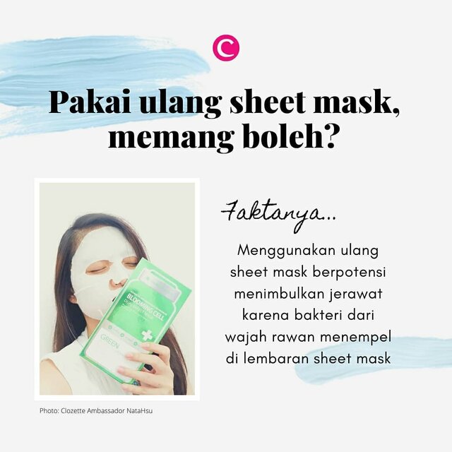 Siapa yang suka pakai ulang sheet mask karena sayang dengan essence yang masih tersisa di kemasan? Sayangnya, hal itu dapat memicu jerawat, lho. Jadi jangan diulangi lagi ya Clozetters. Tenang, kita kasih tips juga kok supaya sisa-sisa essence sheet mask yang berharga enggak terbuang sia-sia. Swipe left :)
.
#ClozetteID #ClozetteXCoolJapan #ClozetteIDCoolJapan #sheetmask #skincarefacts #skincaremyth #tipsskincare #sheetmasktips #saborinosheetmask #lululunsheetmask