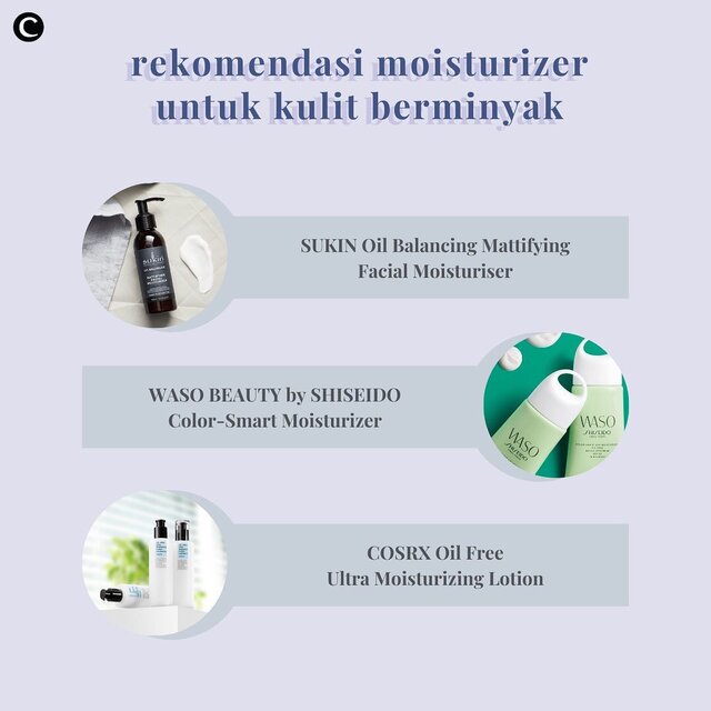 Banyak dari pemilik kulit wajah berminyak yang beranggapan bahwa menggunakan moisturizer merupakan hal yang kurang perlu dan justru akan membuat wajah makin berminyak. Eits! Padahal anggapan itu kurang tepat, lho, Clozetters🤔 faktanya, moisturizer justru akan membantu mengontrol minyak alami kulit wajah, karena wajah sudah merasa cukup lembap dari efek moisturizer yang digunakan. Psst.... untuk kamu pemilik kulit wajah berminyak yang sedang mencari pelembap wajah, nih, Clozette kasih tiga rekomendasinya!.📷 @sustainablebeautyid @wasobeauty @cosrx_indonesia#ClozetteID #ClozetteIDCoolJapa #ClozetteXCoolJapan