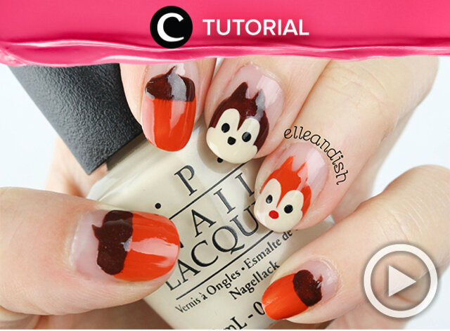 Kamu penyuka chipmunk? Yuk, buat karakter chipmunk yang menggemaskan di kuku. Cek tutorialnya dalam video berikut ini http://bit.ly/2i5sQSw. Video ini di-share kembali oleh Clozetter: @shafirasyahnaz. Cek Tutorial Updates lainnya pada Tutorial Section.