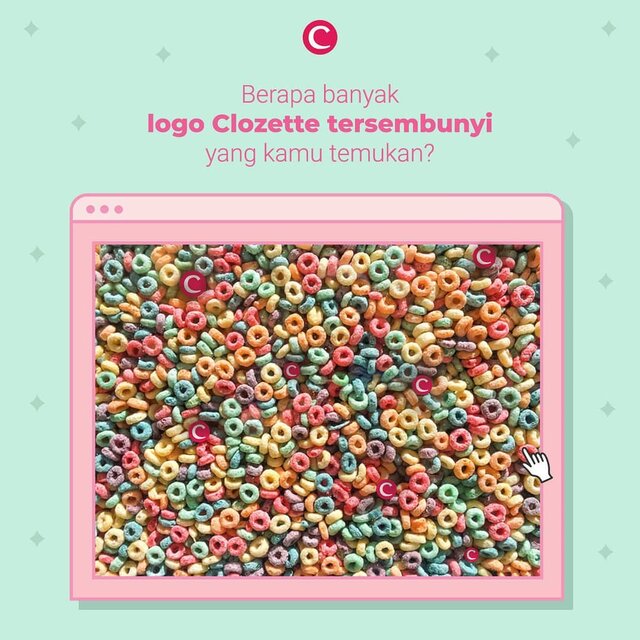 Saatnya cek ketajaman mata kamu!👀 pada gambar di atas, Clozette sudah menyembunyikan beberapa logo Clozette berwarna pink, nih. Siapa yang bisa menebak ada berapa jumlahnya? Tulis jawabanmu pada kolom komentar ya, Clozetters! #ClozetteID