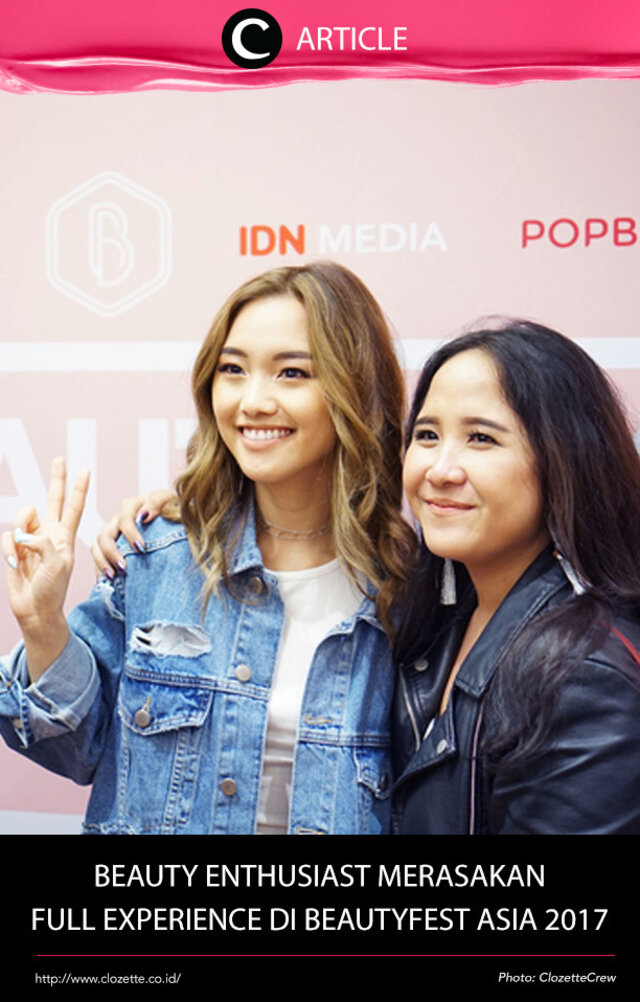 As the headline said, yes, we got a full beauty experience last weekend on Beautyfest Asia 2017. Yuk, baca liputan event Beautyfest Asia 2017 di http://bit.ly/2oMJe8y. Simak juga artikel menarik lainnya di Article Section pada Clozette App.