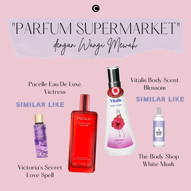 Parfum wangi mewah mulai Rp30.000-an aja!
β
βTim yang suka pakai parfum di rumah mana suaranya? ππ Daripada boros pakai yang harganya mahal, kita punya rekomendasi "parfum supermarket" yang punya wangi mewah dan bisa jadi dupe dari parfum favorit kamu, nih.
β
βKalau kamu pecinta wangi floral dengan sentuhan manis gourmand, wajib coba @pucelleid Eau de Luxe varian Victress karena wanginya mirip sama Victorias's Secret Love Spell! Namun, kalau kalian pecinta wangi klasiknya The Body Shop White Musk, bisa coba @pesonavitalis Body Scent varian Blossom. Atau, kalau suka dua-duanya, beli langsung semua juga nggak akan bikin kantong jebol, kok. π
βApa lagi nih parfum supermarket favorit kamu? Komen di bawah, ya!
β
β#ClozetteID #ClozetteXCoolJapan #ClozetteIDCoolJapan #parfumsupermarket #parfumminimarket #pucelleeaudeluxe #vitalisblossom #victoriassecretlovespell #victoriassecretlovespelldupe #tbswhitemuskdupe #tbswhitemusk