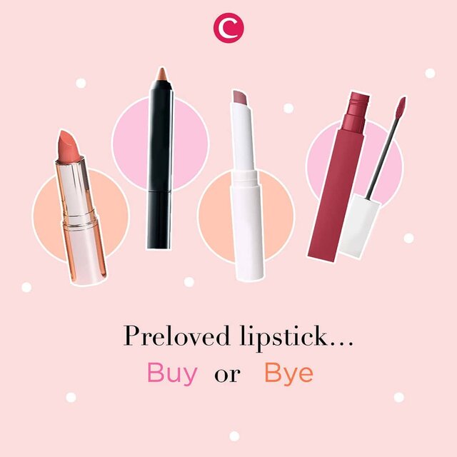 Siapa di sini yang hobi beli preloved make up? Preloved make up memang bisa jadi solusi untuk kamu yang masih dalam proses mencari produk yang cocok. Tapi, bagaimana dengan preloved lipstick? Buy or bye? Berikan pendapatmu di kolom komentar, ya, Clozetters! #ClozetteID