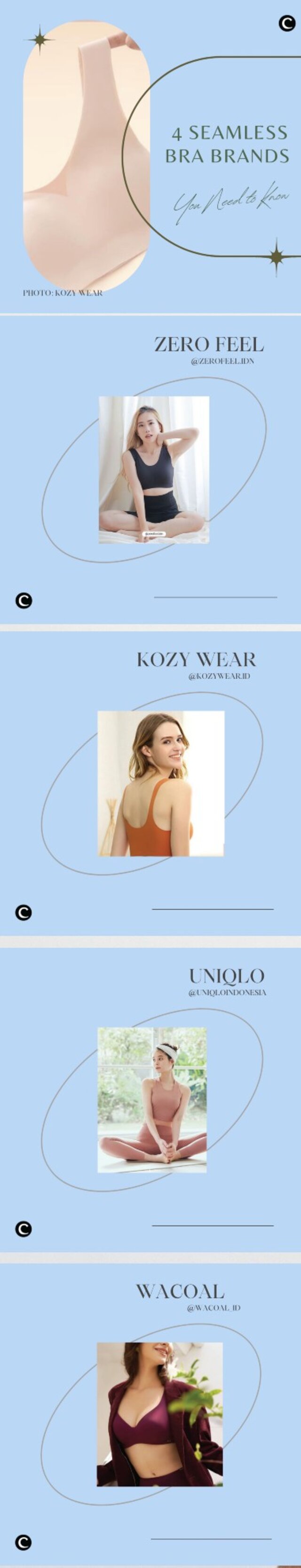 Sudah coba seamless bra?
.
Bra tanpa jahitan ini memang sedang banyak diminati karena punya banyak kelebihan, nih.
Ada tiga alasan kamu harus coba seamless bra:
- Menempel di kulit sehingga tidak terlihat "menyeplak" saat digunakan
- Terasa nyaman di kulit
- Tanpa kawat sehingga tidak memberikan tekanan pada tubuh
Ingin coba seamless bra? Coba cek rekomendasinya berikut, yuk.
📷 @wacoal_id @zerofeel.idn @kozywear.id @uniqloindonesia
#ClozetteID #ClozetteXCoolJapan #ClozetteIDCoolJapan