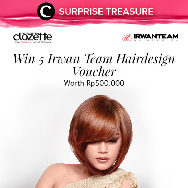 Yay! Surprise! Ini saatnya Surprise Treasure dari Irwan Team Hairdesign periode 2 yang bisa kamu menangkan untuk mendapat voucher senilai 500.000 rupiah!
To enter, jawab pertanyaan berikut di kolom komentar:
Apa nama aplikasi untuk booking di Irwan Team Hairdesign?
(jawaban bisa kamu dapatkan di artikel berikut: http://bit.ly/irwanteamprivate)
Jawaban kami tunggu hingga 31 Maret 2017, ya.
Good luck!