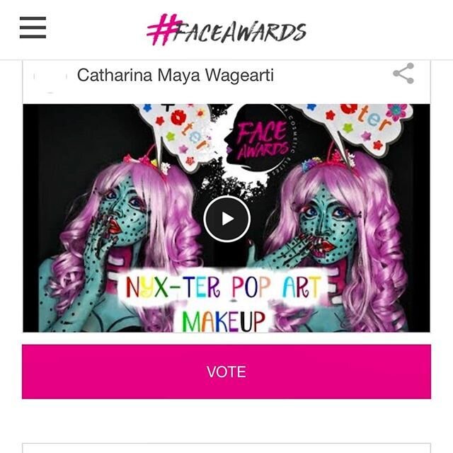 Guyssssss!!! Dont forget to vote me at NYX FAce Awards Indonesia 2017 if you want to see more CRAZY makeup from me 😉🙏🏻❤️😘😍✌🏻💋
.
.
Click the link on my IG bio, scroll until you find my name "Catharina Maya", then give ur vote... u can give up to 3 votes in one time every day!!!.
.
.
Your support very much appreciated guys... LOVE yaaaaa 💃🏻💃🏻❤️❤️🙏🏻
.
.
#faceawardsindonesia #faceawards #nyxcosmetics #nyxcosmeticsid #nyx #crazymakeup #fantasymakeup #dupemag #popart #popartmakeup #makeup #makeupgeek #makeuplover #indonesianlivinginbangkok #indonesianmakeupartist #starclozetter #clozetteid #instagram #instamakeup #bodypaint #art