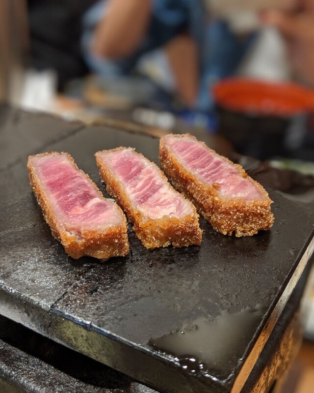 Dat juicy meat got you mouth waterDat juicy meat melted in your mouthStill the best #Gyukatsu I ever hadI miss you.(Yep, kalo yang ini kangen. Pake banget)#DinsDayOff #WheninJapan #DinsAppetite #GyukatsuMotomura #Shinjuku #ForkFeed #ForkYeah but eat with #Chopsticks #TeamPixel #LibraSeasonTrip #ipreview #ClozetteID #aColorStory